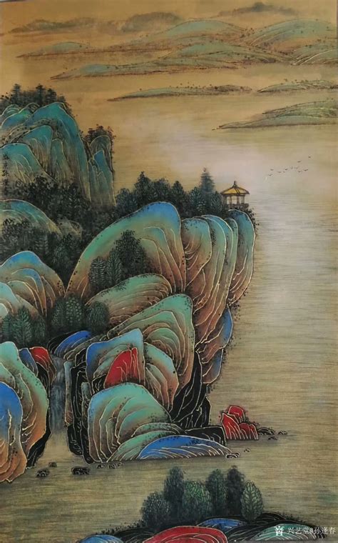 青绿山水图图片