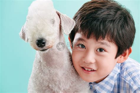 小男孩和宠物狗高清图片下载-正版图片501922220-摄图网