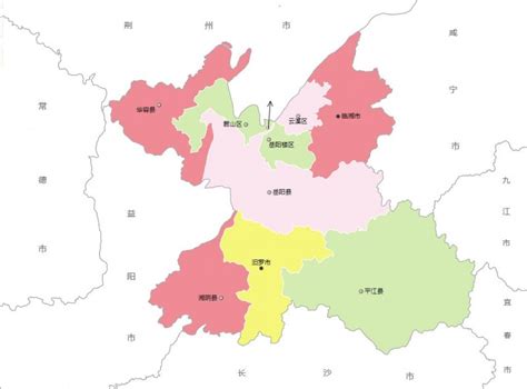 湖南省岳阳市的地图-