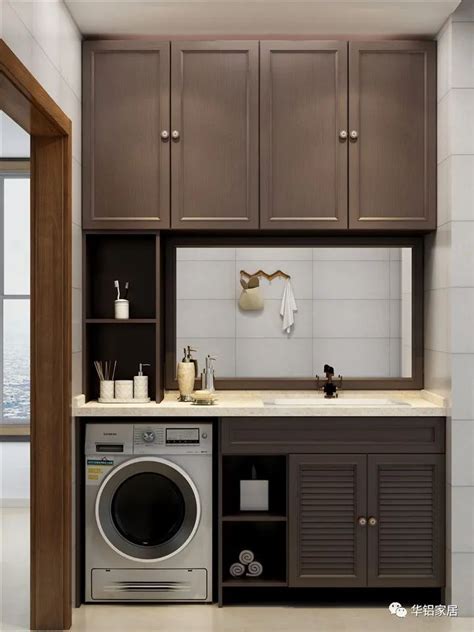 太空铝阳台双洗衣机柜定制石英石台面洗衣机烘干机伴侣一体组合柜-淘宝网