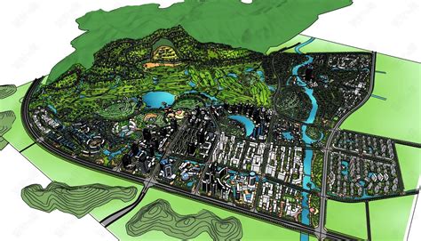 现代城市规划--体块3dmax 模型下载-光辉城市