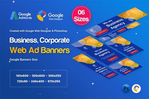 业务代理机构/品牌推广Banner广告设计模板 Business Agency Banners Ad D28 – GWD – 设计小咖
