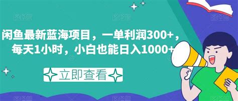 闲鱼最新蓝海项目，一单利润300+，每天1小时，小白也能日入1000+【揭秘】_智像新网