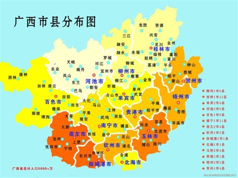 广西地图简图 - 广西地图 - 地理教师网