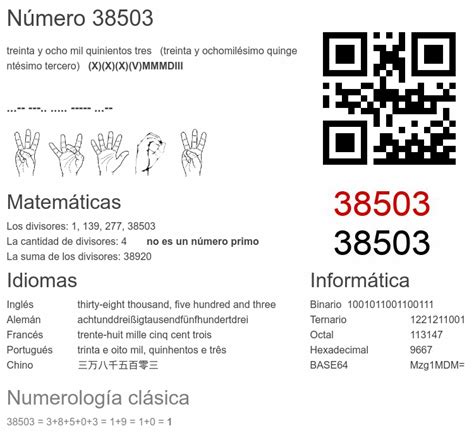 38503 número, significado y propiedades - Numero.wiki