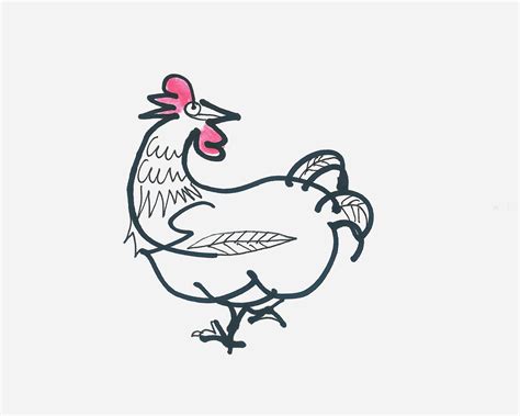 一幅公鸡和母鸡的画插画图片下载-正版图片600039944-摄图网