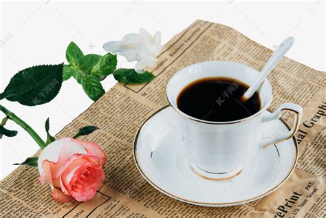 休闲时刻咖啡和玫瑰花素材图片免费下载-千库网