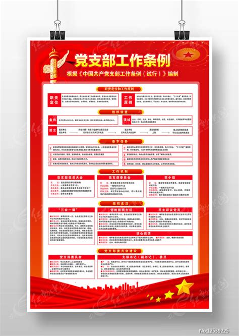 党支部工作条例挂图党建海报图片下载_红动中国