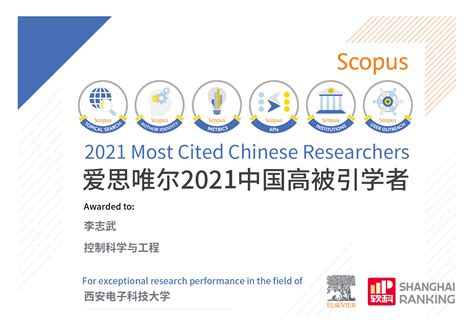 我院2位教授入选爱思维尔2021“中国高被引学者”榜单-西安电子科技大学机电工程学院