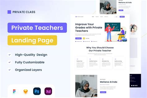 私人教师培训班UI设计网页模板 - 魔棒网