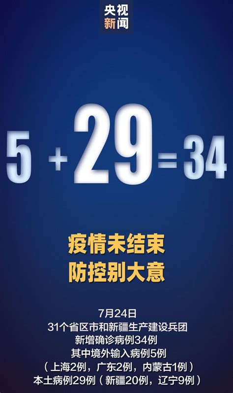 7月24日31省份新增34例确诊本土病例29例- 上海本地宝