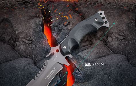 （今日7折）百炼产TAD悍将户外刀具进口钢A2钢实用型直刀 野外求生军刀高硬度—多功能组合工具