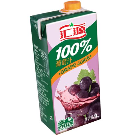 汇源果汁1L 100%纯果汁葡萄汁饮料1L*6盒送礼