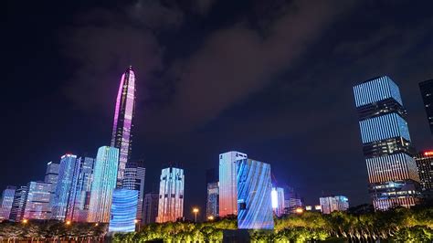 从绿地建设到璀璨灯火——深圳福田中心的航拍_金钻子-站酷ZCOOL