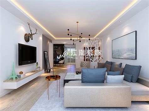 哈尔滨海富金棕榈-100平米两居现代风格-谷居家居装修设计效果图