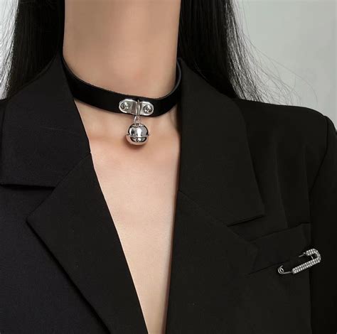 欧美暗黑哥特风皮革项圈项链 个性时尚全黑钉O形颈圈颈链锁骨链-阿里巴巴
