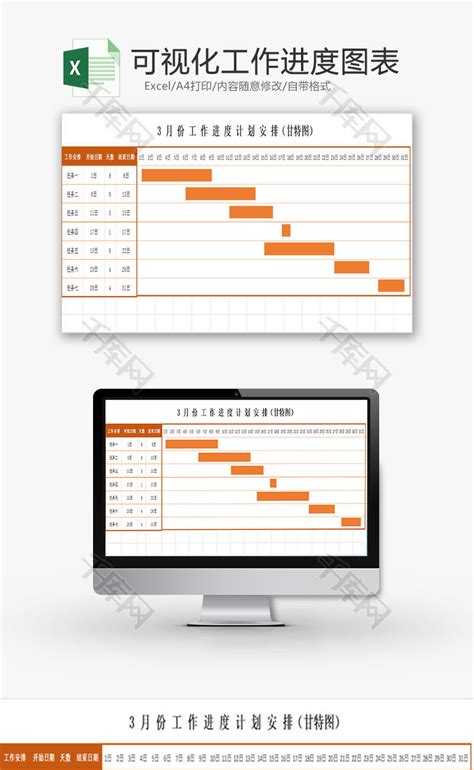 自动甘特图项目进度计划表Excel模板下载_熊猫办公