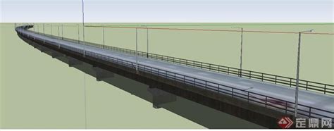 一段高速路桥设计SU模型