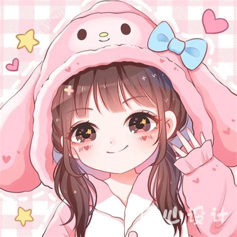 漫画甜美女生微信头像