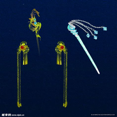 古风簪饰设计图图片