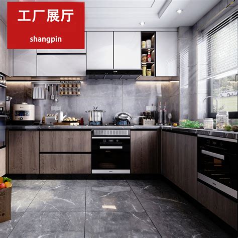 柏丽橱柜2019上海厨卫展参展企业 灰色整体橱柜效果图-中华橱柜网