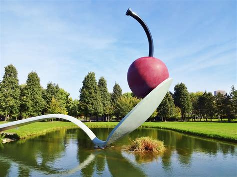 汤匙上的樱桃, 樱桃, 雕塑, 明尼阿波利斯, 明尼苏达州, 公园 ...