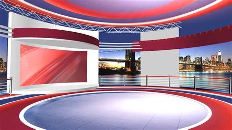 虚拟新闻演播厅背景视频AE模板视频特效素材-千库网