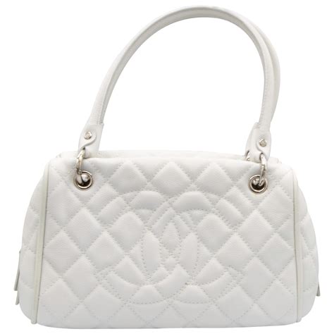 White Chanel Leather Tote Bag at 1stDibs