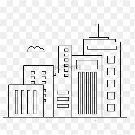 手绘线描建筑高楼大厦图片-手绘线描建筑高楼大厦图片素材免费下载-千库网