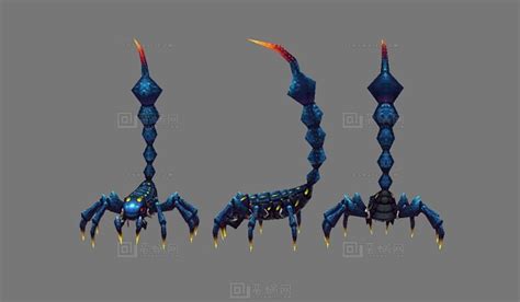 雪地蝎子，毒蝎子，蝎子精，蝎子怪物 - 动物模型 蛮蜗网