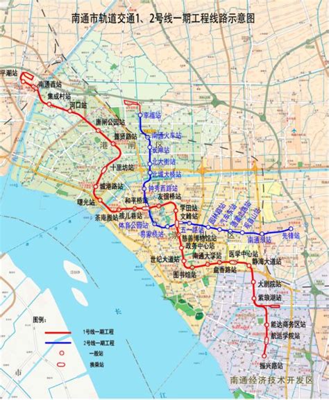 南通轨道交通1、2号线一期工程站点名称确定（附地铁走向图）- 南通本地宝