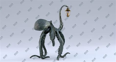 章鱼灯雕像（Octopus Lamp Statue）-3D打印模型下载-3D工场 3Dworks.cn