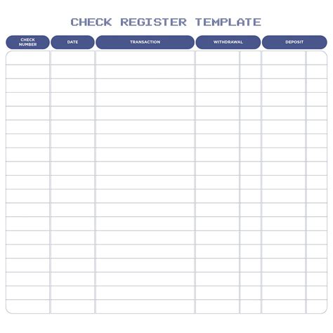 39 Checkbook Register Templates [100% Free, Printable] ᐅ TemplateLab