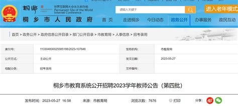 2023年浙江嘉兴桐乡市教育系统公开招聘教师140名公告（6月1日-6月6日报名）