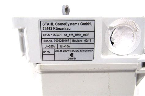 NEW STAHL CRANE SYSTEMS GE-S 1250401 TRANSMISSION SWITCH GES – SB ...
