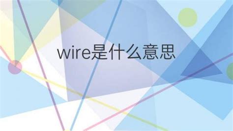 wire是什么意思 wire的翻译、中文解释 – 下午有课