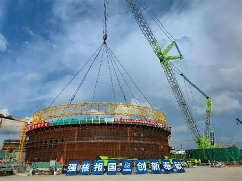昌江核电基地4号机组钢衬里模块二吊装成功
