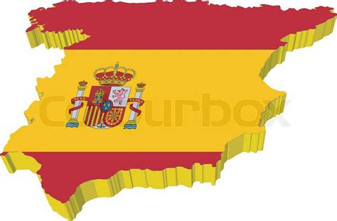 vectors 3D map of Spain | Stock vector | Colourbox