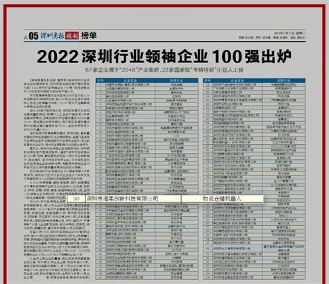 海柔创新入选深圳行业领袖企业100强 - 脉脉