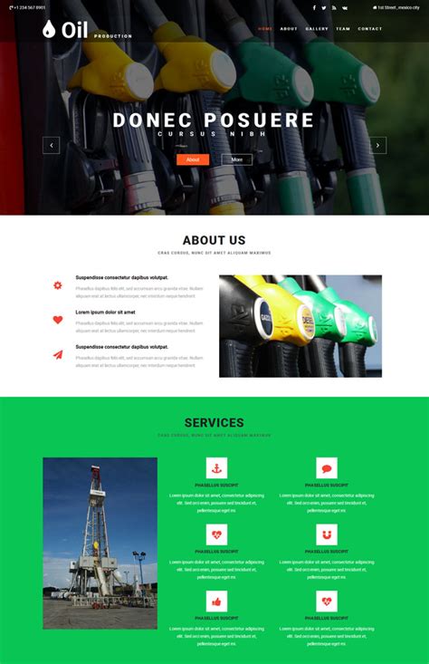 html5响应式石油生产工业公司网站模板下载 - 素材火