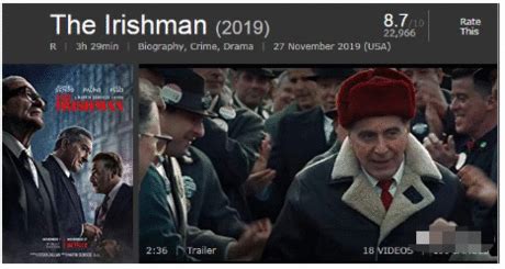 史诗巨作！今年最伟大的电影。|爱尔兰人影评|爱尔兰人评分