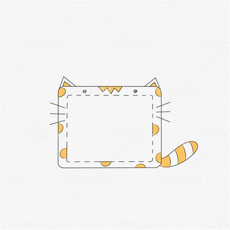 可爱小猫卡通边框手绘插画图片素材免费下载 - 觅知网