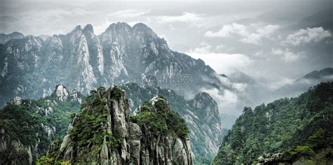 旅游远眺黄山风光风景图片素材_免费下载_jpg图片格式_VRF高清图片500668706_摄图网