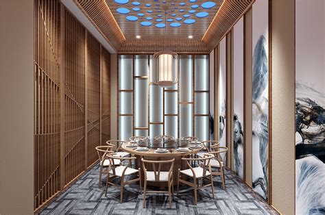 新中式 工装餐厅|空间|家装设计|清清设计_原创作品-站酷ZCOOL
