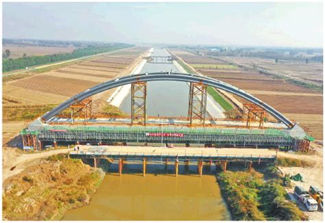 山东省人民政府 图片新闻 小清河复航工程全线首座系杆拱桥主体工程全部完成
