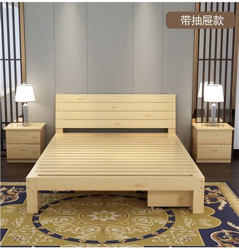 全松木单人床折叠实木床榻榻米矮床硬床板 1.2 1.8米双人免加床板-阿里巴巴
