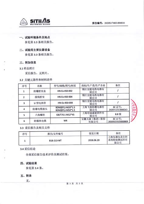 中国国家强制性产品认证型式试验报告-镇江宏能电热电器有限公司