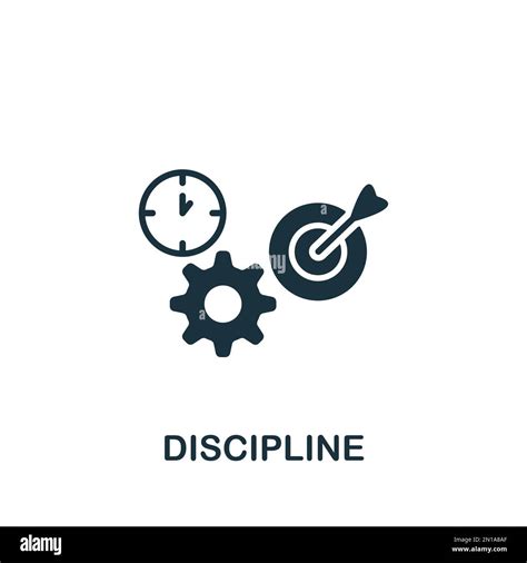 Discipline icon. Monochrome simple sign from core values collection ...