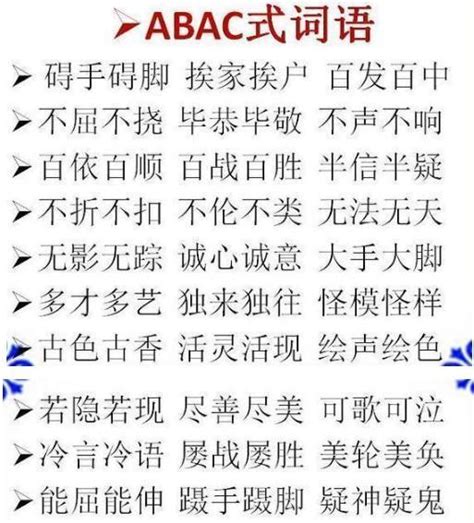 1-9年级语文成语分类:ABB+ABAB+ABCC+AABB+AABC式,仅发一次!