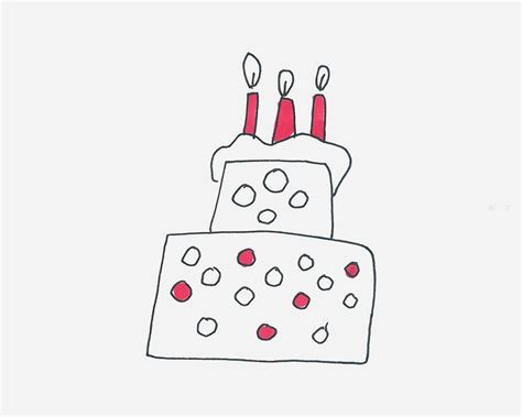生日蛋糕简笔画画法图片步骤🎬小小画家
